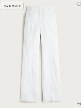 J. Crew White Linen Wide-Leg Tailored Trousers